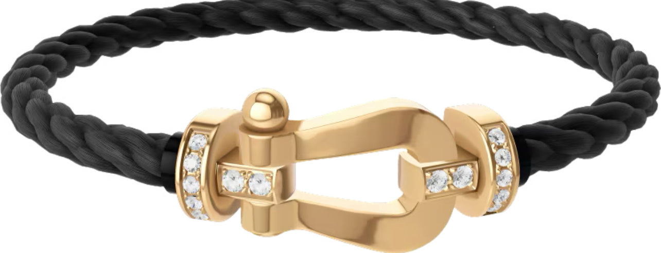 Bracelet Force Black and plated Gold ( GRAND MODELE )