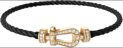 Bracelet Force Black and plated Gold ( MOYEN MODELE )