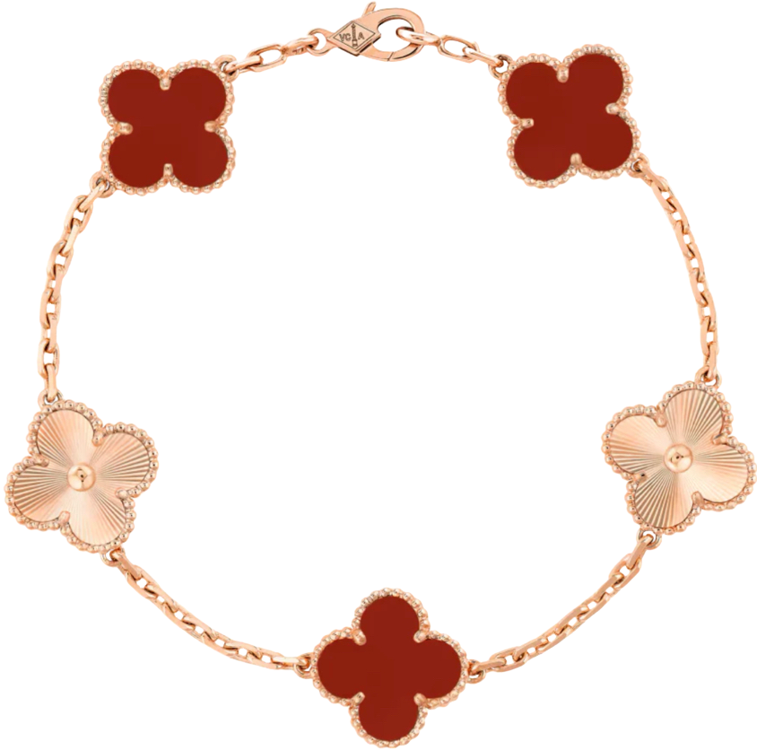 Bracelet VC  Alhambra PINK GOLD CORNALINE ( REAL GOLD )